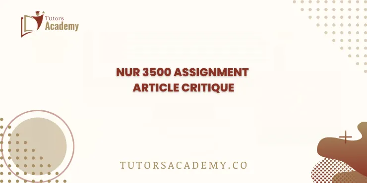 NUR 3500 Assignment Article Critique