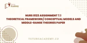 NURS 8123 Assignment 7.1 Theoretical Framework/ Conceptual Models and Middle-Range Theories Paper