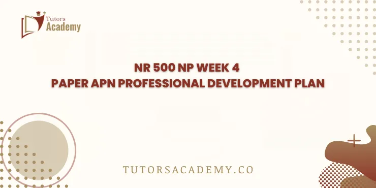 NR 500 NP Week 4 Paper APN Professional Development Plan