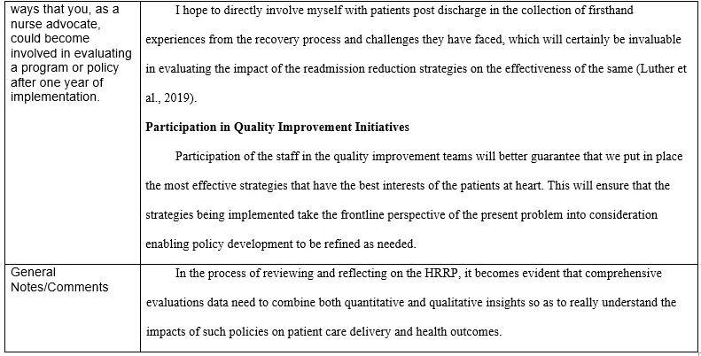 NURS 6050 Week 10 Assignment Healthcare Program/Policy Evaluation Analysis Template_T6