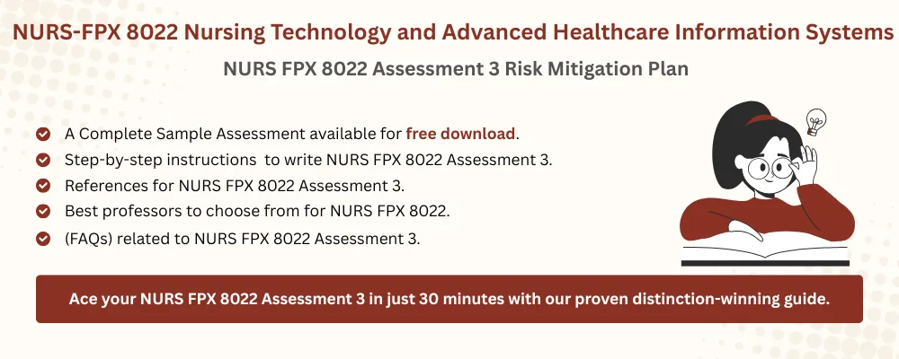 NURS FPX 8022 Assessment 3 Risk Mitigation Plan