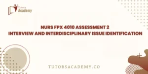 NURS FPX 4010 Assessment 2 Interview and Interdisciplinary Issue Identification