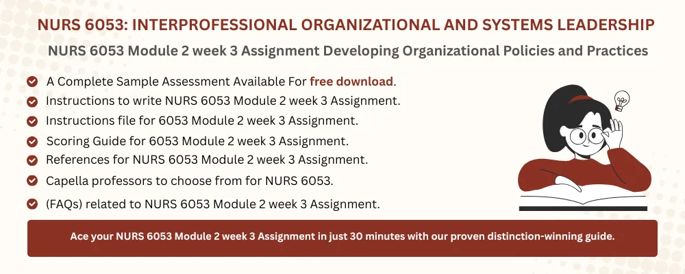 NURS 6053 Module 2 week 3 Assignment Developing Organizational Policies and Practices
