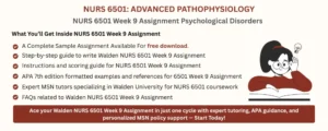 NURS 6501 Week 9 Assignment Psychological Disorders