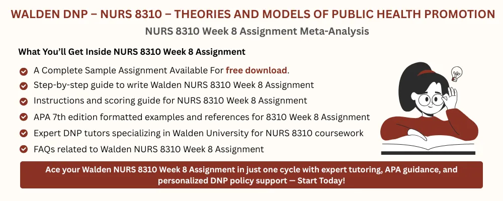 NURS 8310 Week 8 Assignment Meta-Analysis