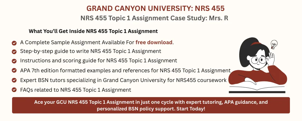 NRS 455 Topic 1 Assignment Case Study: Mrs. R