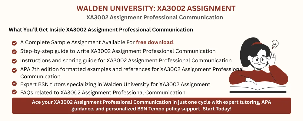 XA3002 Assignment Professional Communication