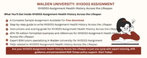 XH3003 Assignment Health History Across the Lifespan