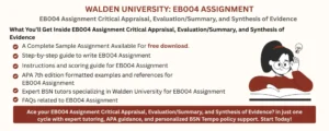 EB004 Assignment Critical Appraisal, Evaluation/Summary, and Synthesis of Evidence