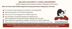 XI3001 Assignment Nursing Informatics: Shaping Care with Data
