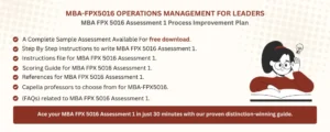 MBA FPX 5016 Assessment 1 Process Improvement Plan