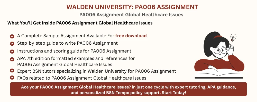 PA006 Assignment Global Healthcare Issues