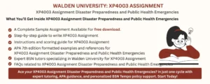 XP4003 Assignment Disaster Preparedness and Public Health Emergencies